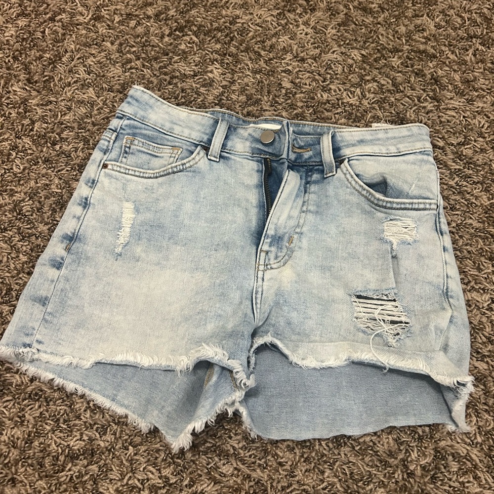 H&M Blue Jean Shorts Distressed